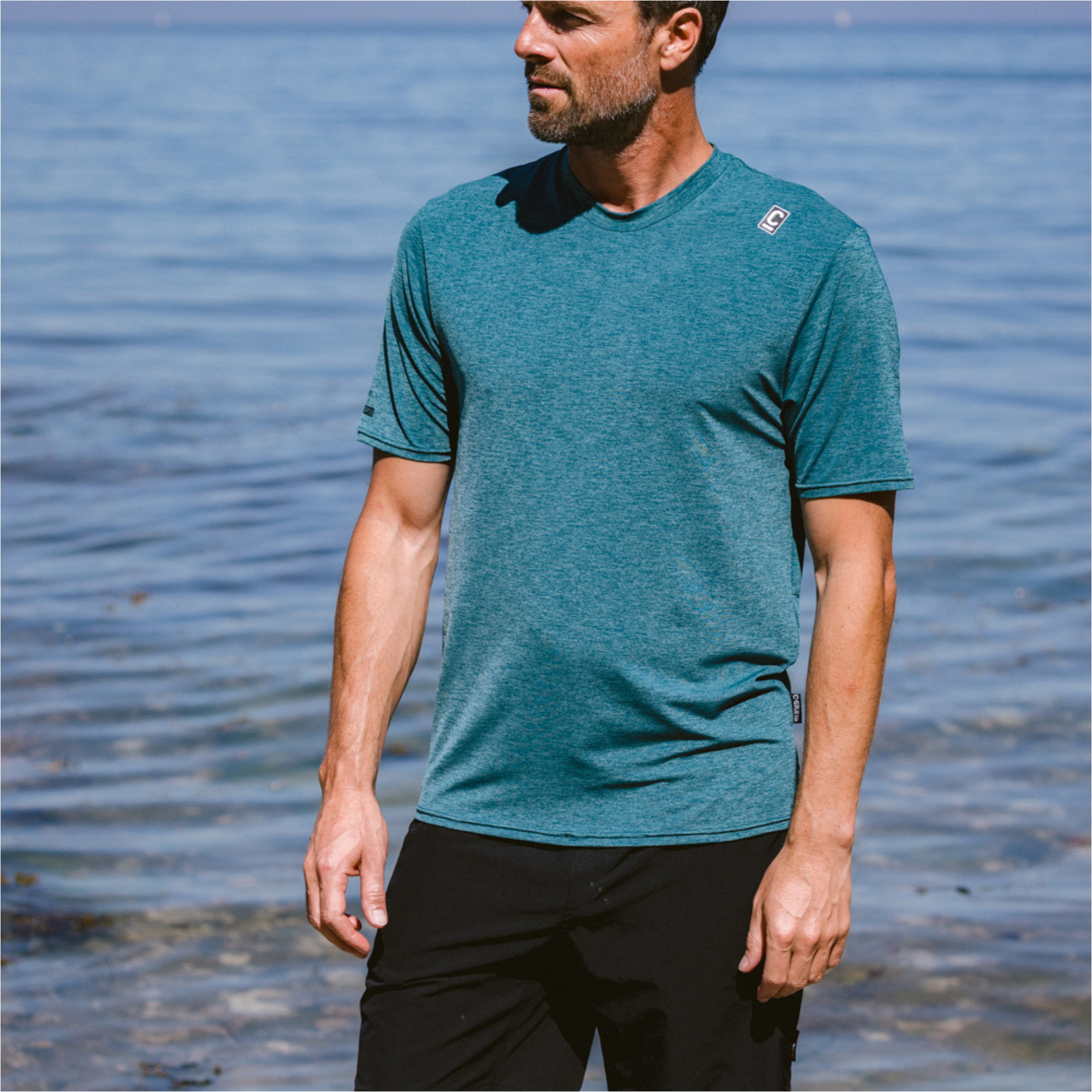 2026 C-Skins Herre- Nuwave -UV-surf-T-shirt Med Korte ærmer C-NLYSURFM - Forest Green